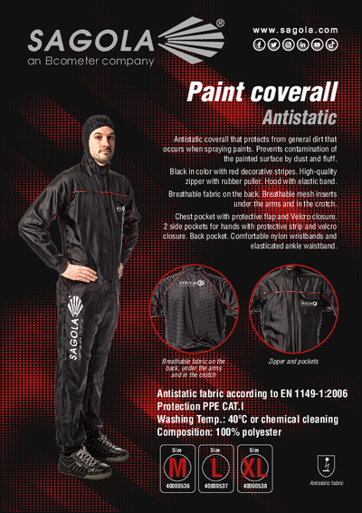 Anti-static paint coverall