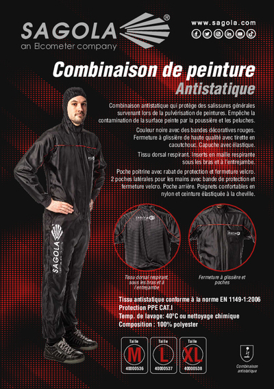 Combinaison de peinture antistatique