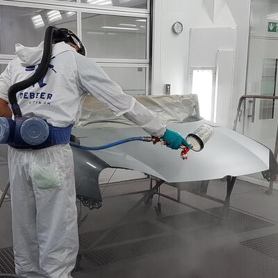 Pruebas de pintado en la sede central de Valspar Automotive